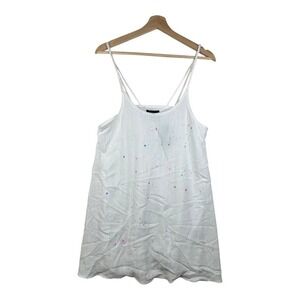 NWT Very J Women's White Dress Size Medium Paint Splash